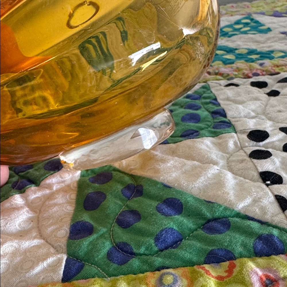 VINTAGE Amber Glass Duck Figurine with Brass Accents Karl Palda, MCM Home Decor - Picture 5 of 5